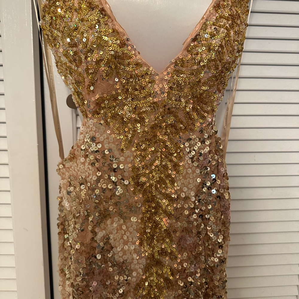 Elegant Gold Sequin Dress